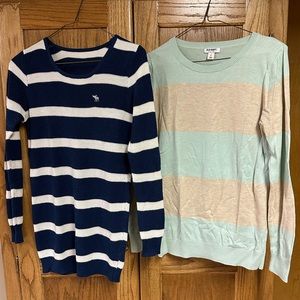 BUNDLE Old Navy & Abercrombie & Fitch Long Striped Sweaters S